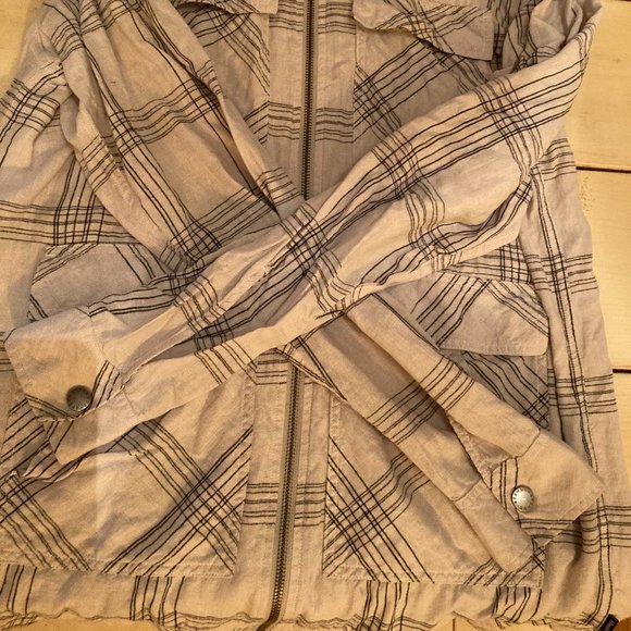 AFENDS Men's Oversize Plaid Zip Up Shirt Jacket - Picture 4 of 4